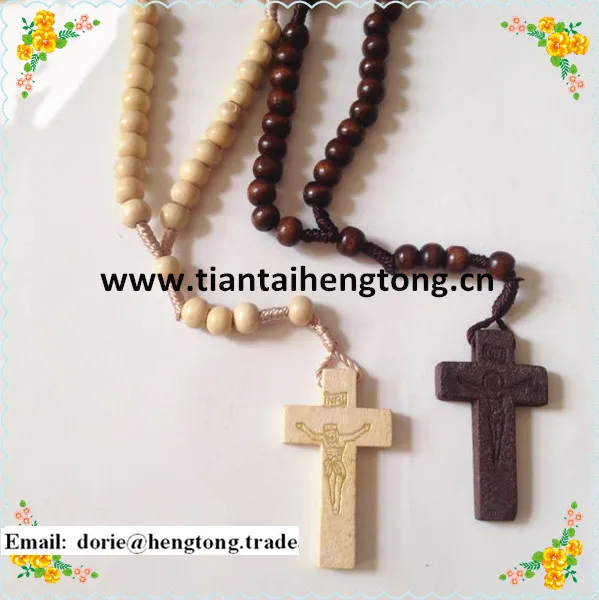 Alibaba Cord cross prayer rope christ long rosary necklace with Jesus crucifix
