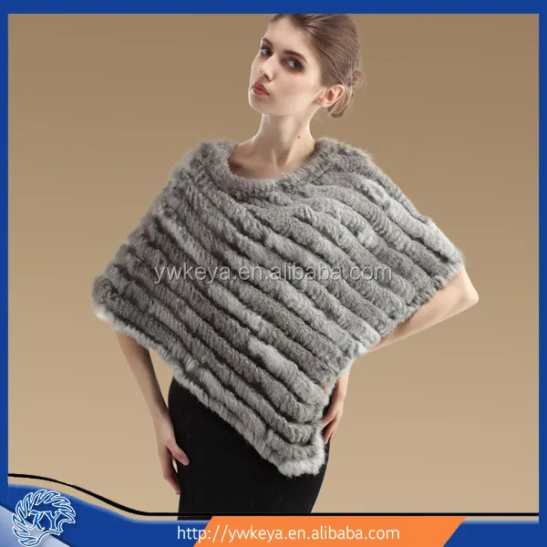 Мода 2015 мех кролика трикотажные зима теплая треугольник платок для