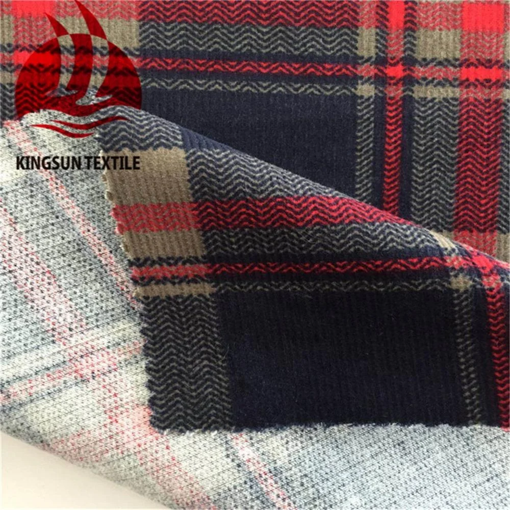 16W Check Printing Corduroy Fabric for Bag