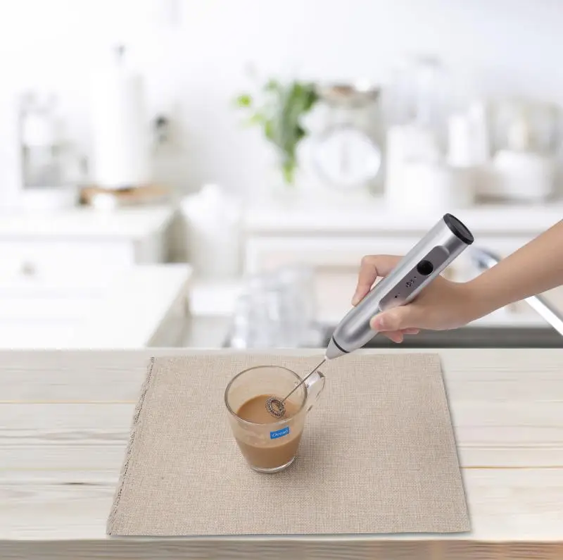 Stainless steel hand electric milk beater Mini coffee mixer milk foamer egg beater rechargeable milk frother