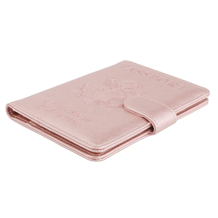2019 PU Leather Passport Holder RFID Blocking Credit Card Passport Ticket Money Travel Holder for United States of America