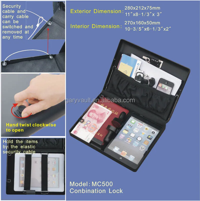  Оптовая продажа-MC500 микро безопасный комбинированный автомобильный мини пистолет портативный Сейф для хранения стальной металлический