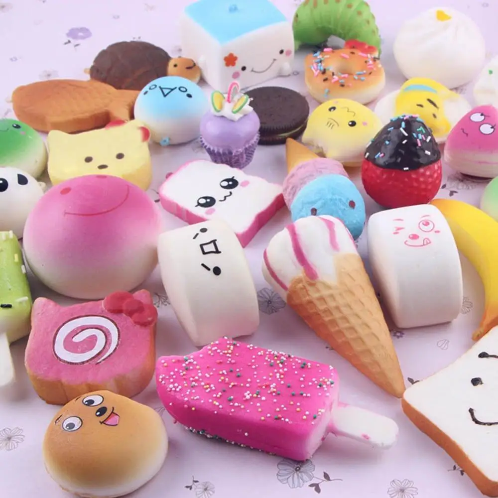 10 PCS Slow Rising Toy Kawaii Squishy Set with Keychain