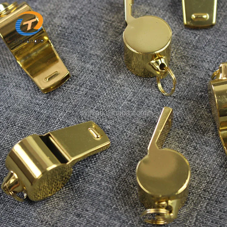 Wholesale OEM gold brass metal football basketball referee whistle