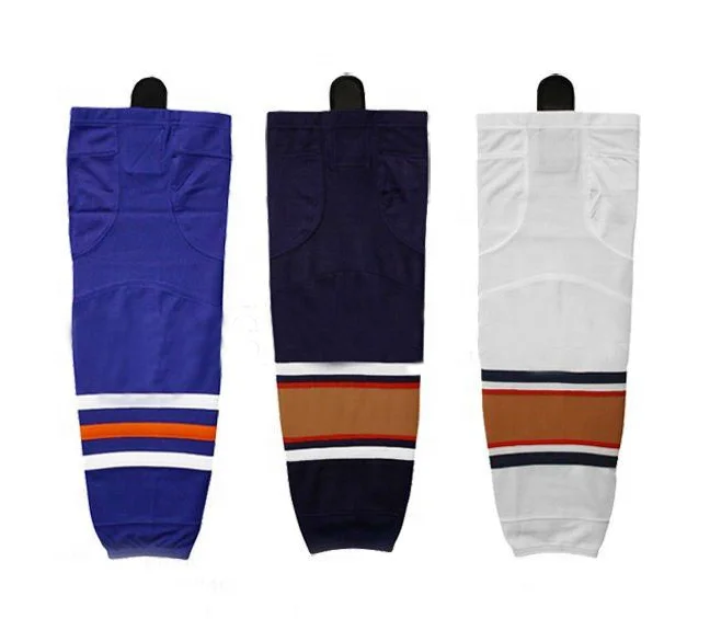 Navy blue and pink ribbon Ice Hockey Socks custom hockey socks with coolmax