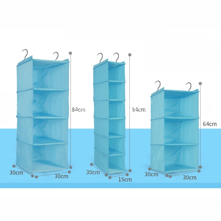 3/4/6 Section Closet Organizer Hanging Shelves with double Metal hook