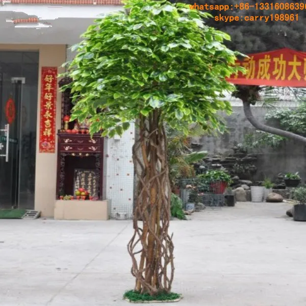LXY081904 plastic tree ornamental ficus bonsai tree artificial banyan bonsai