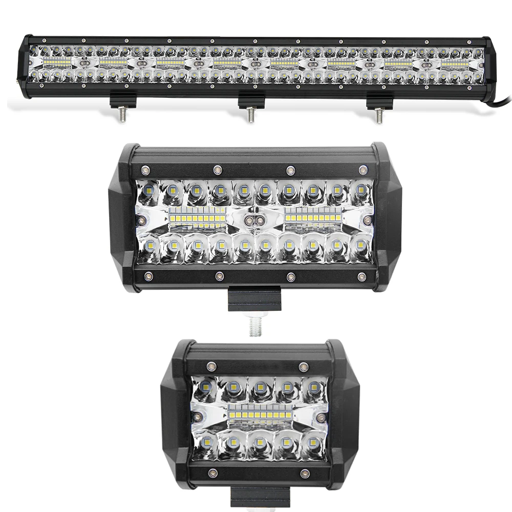 Оптовая продажа 3 ряда 8D 36 Вт Atv Utv 72 Вт фара 12 В 4 7 дюймов 23 дюйма 4x4 грузовика внедорожник Мотоцикл светодиодные фары бары автомобили