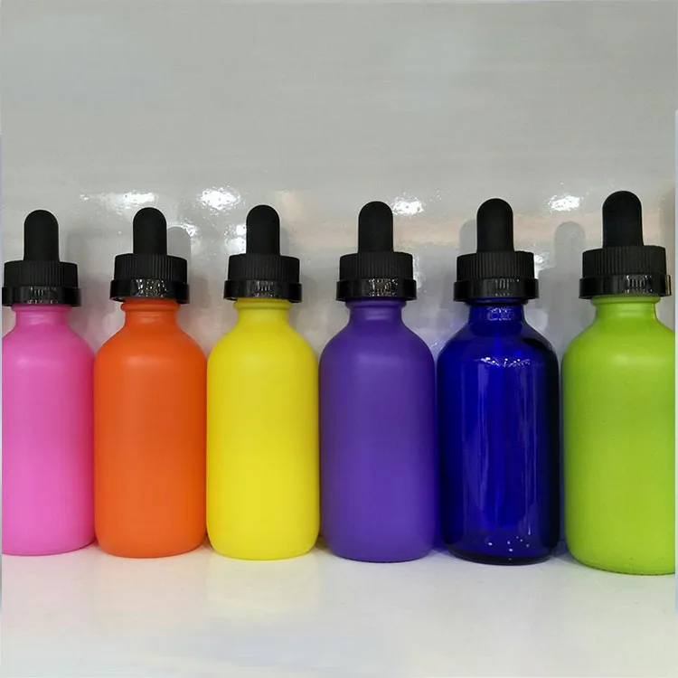 15ml 30ml 60ml 120ml matte colored red white tamper proof cap boston round dropper pipette glass bottles for essential oils