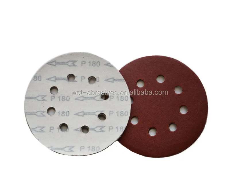 
8 Holes 6 Inch Round Aluminum Oxide Abrasive Sanding Disc For Polishing 