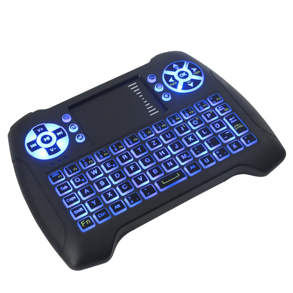 Stock German Language Layout Wireless Keyboard Mini Backlit with Touchpad