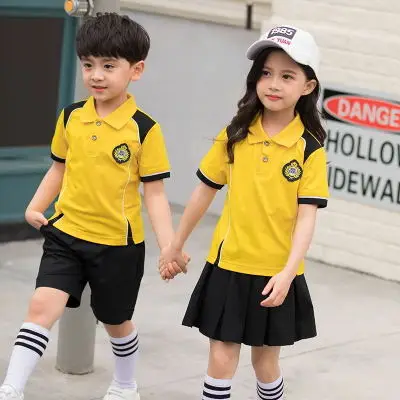 2019 Новая Летняя Детская школьная форма с короткими рукавами, спортивные костюмы, одежда для детского сада