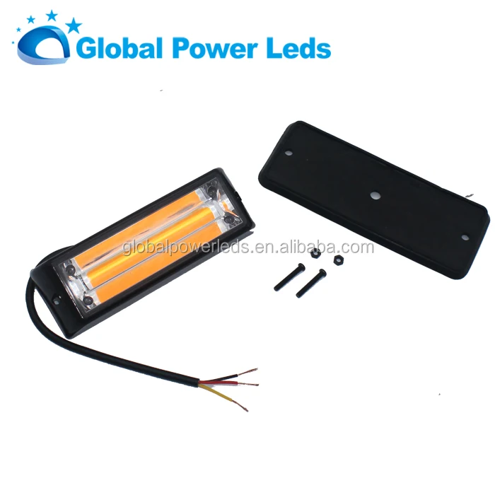 12v 24v amber yellow beacon light COB  flashing warning light for Fuel tank car 18w mini strobe truck side light from factory