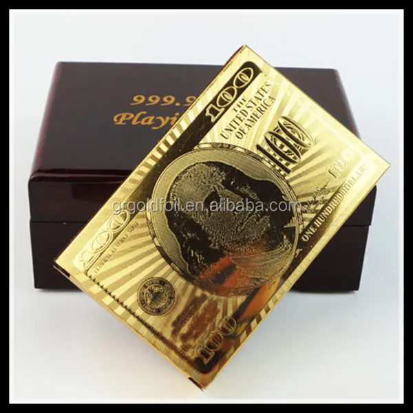 Customized gold poker Club playing cards wood box Pokemon Trading Cards