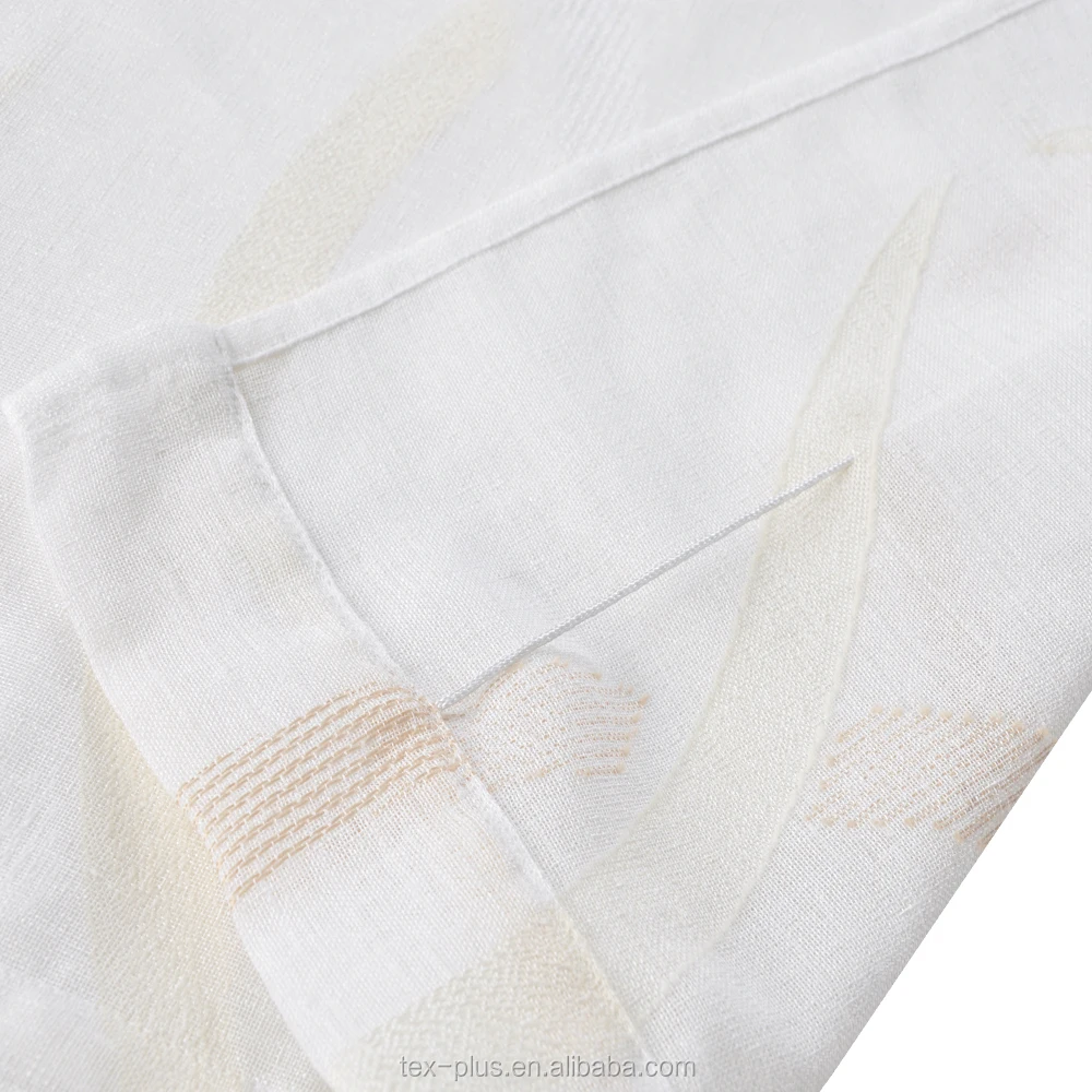 polyester cotton beige jacquard curtains design for small manual window