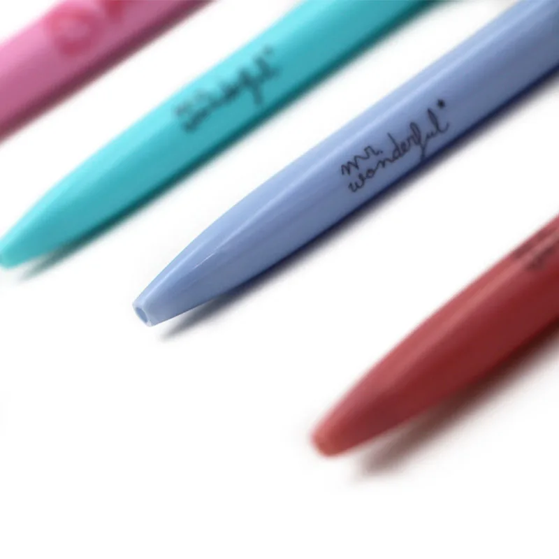 kawaii cartoon character rubber clip ball pen with custom logo on the barrel