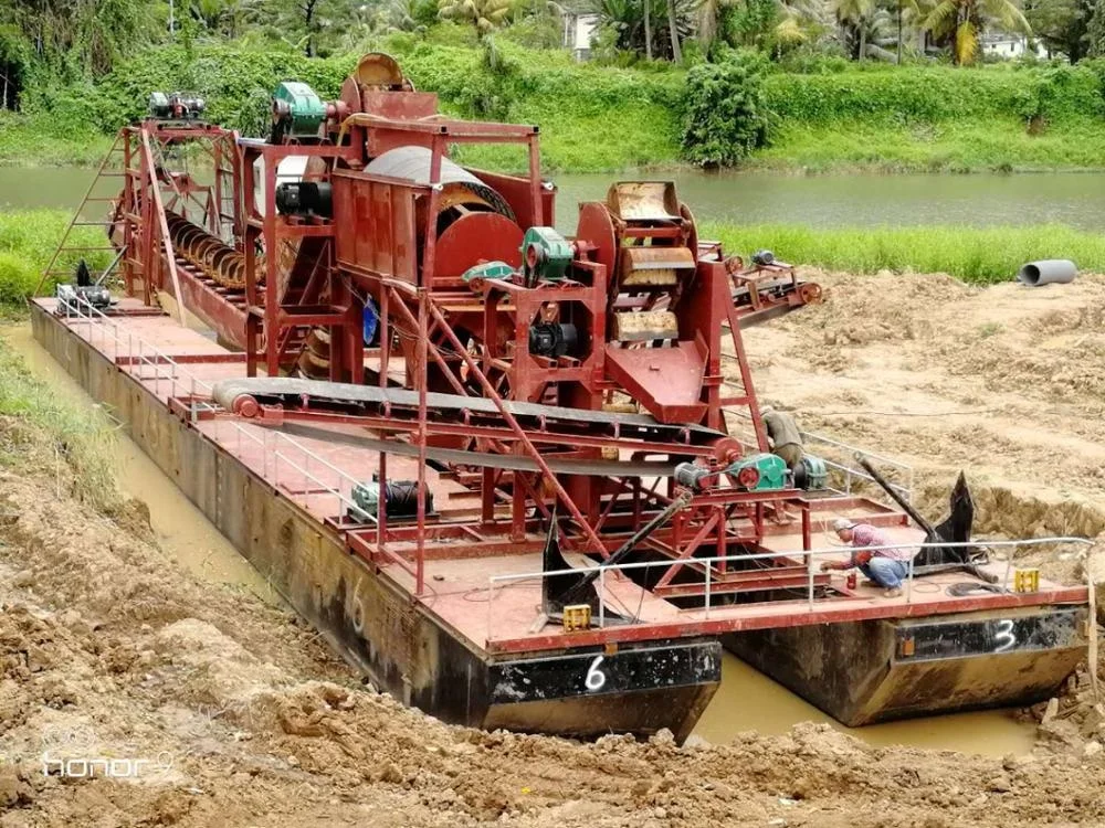 200m3/hour & dredge depth 25m  chain bucket gold dredger for sale