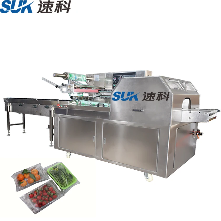 Fruit/ cherry tomato, strawberry, orange with tray packing machine