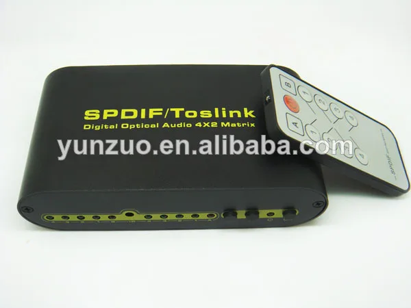 Spdif/toslink оптический цифровой аудио 4x2 истинной матрицы + удаленный контроль 4 из 2 выход