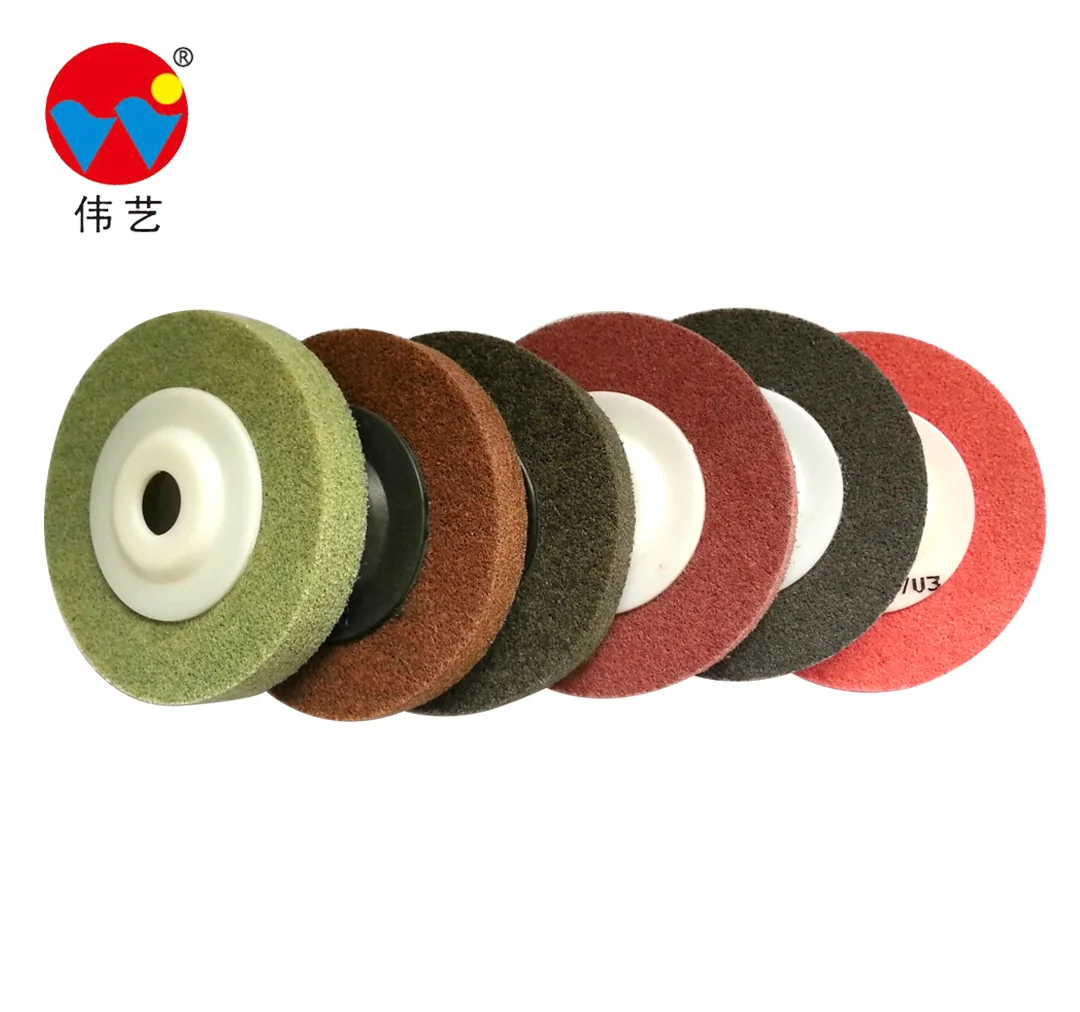 WEIYI stunning black non woven disc 120# 7P X 4 inch diameter 13mm thickness abrasive disc buffing wheel finishing wheel