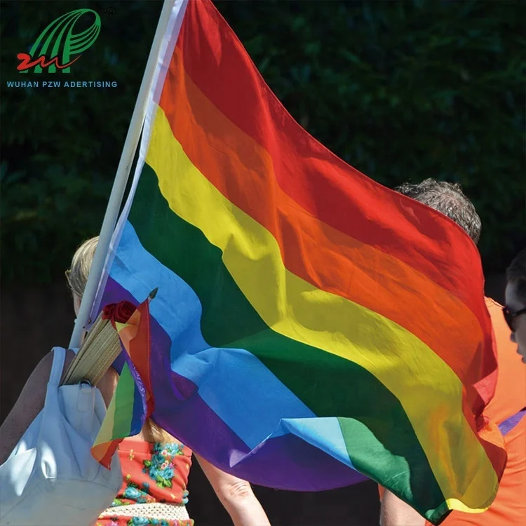 OEM Manufacturer Cheap Durable Fabric Large American Gay Pride Rainbow Flag