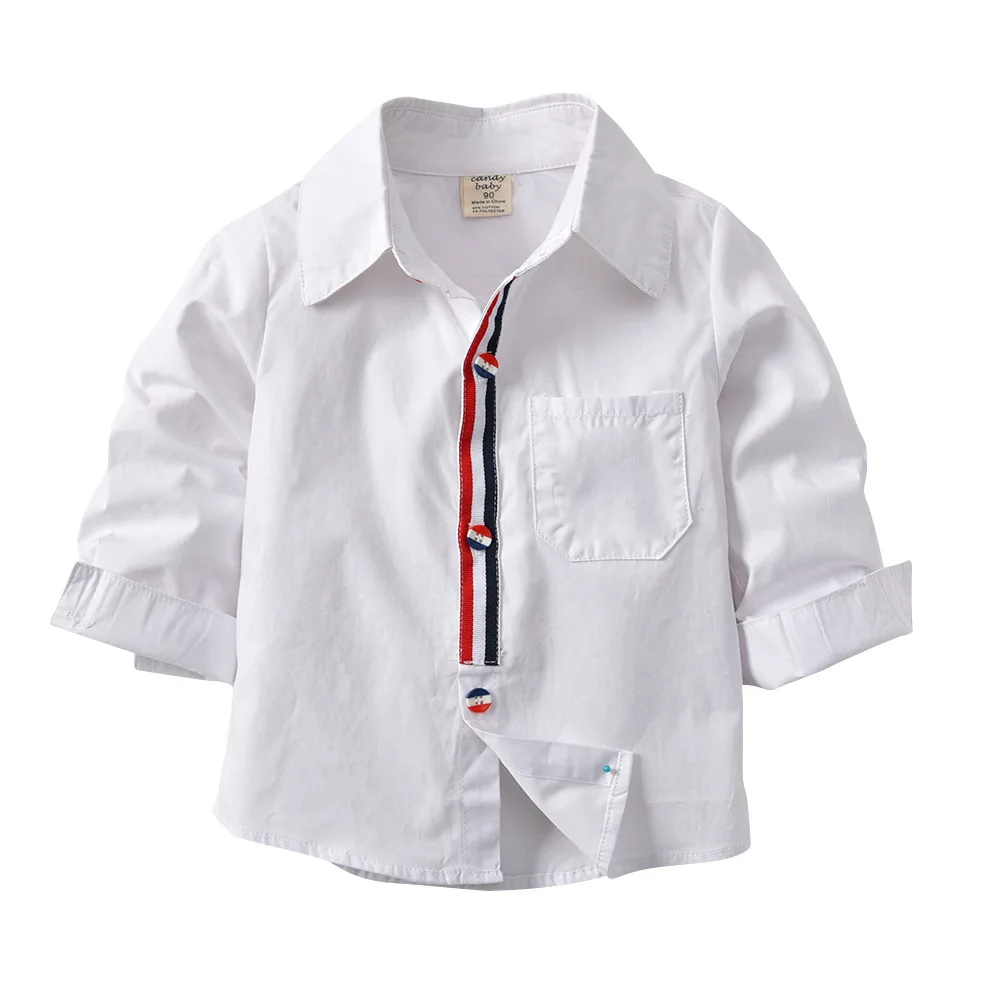 
custom spring children casual withe long sleeve kids shirts 