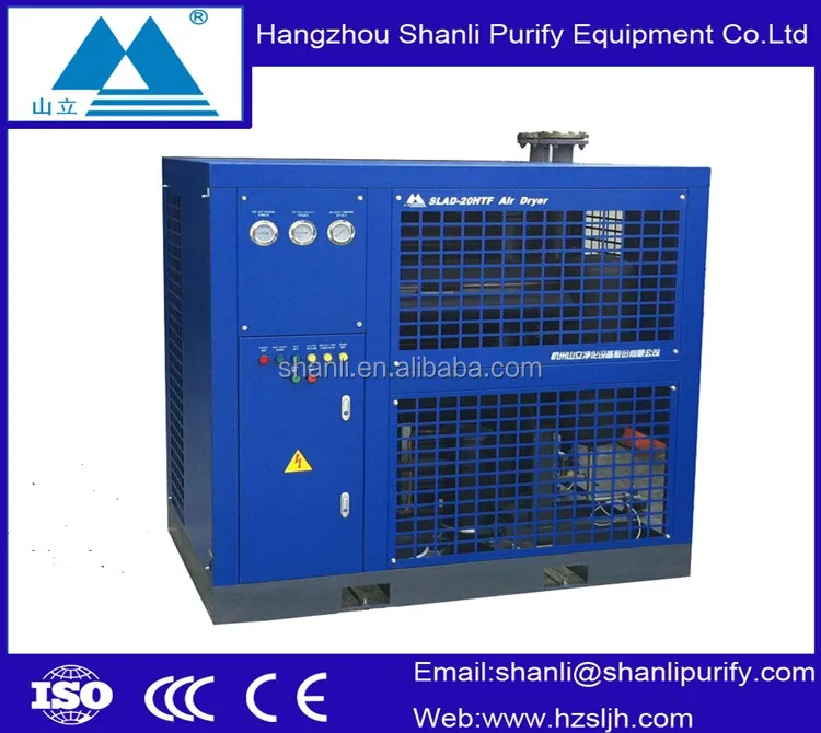 Compressor freeze air-cooled refrigerated compressed air dryer for power plant textile medical with R134A and R407C refrigerant