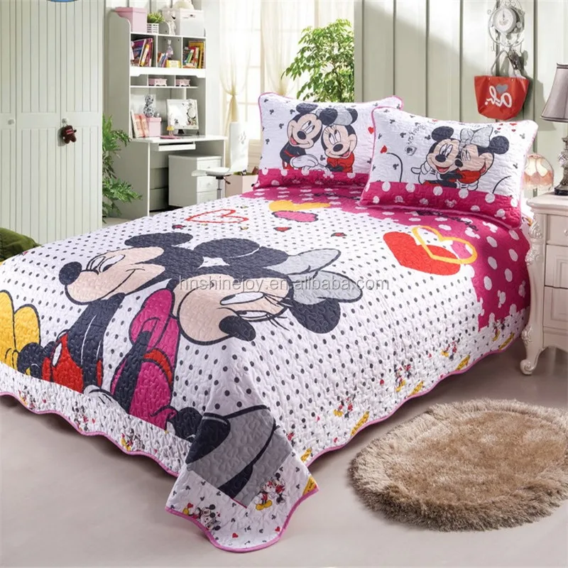 
Multicolor 100gsm 100% polyester cartoon character Twin 3pcs children quilt 3D printed kids bedspread 