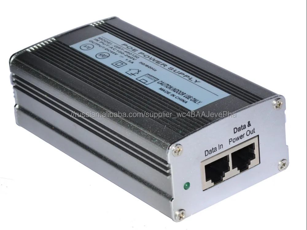 PoE инжектор гигабит 24Vdc 48W адаптер PoE пассивный сплиттер PoE для камеры CCTV / PoE коммутатор / IP-телефон