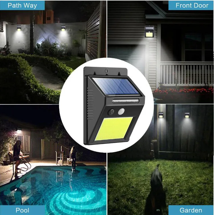Wholesale High Quality Waterproof Outdoor Wall Mounted Motion Sensor 48 COB LED Solar Garden Light