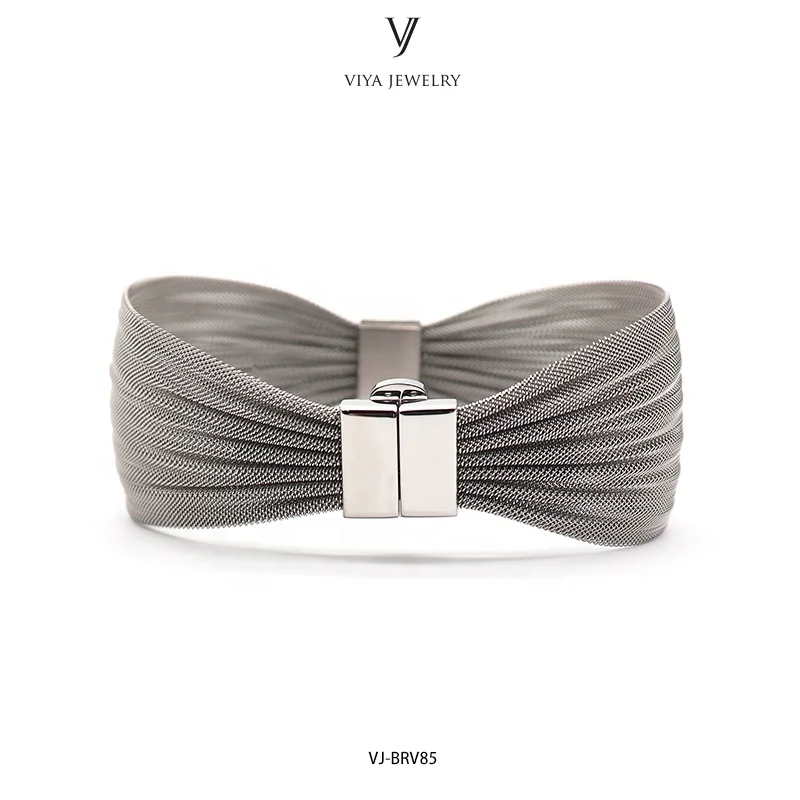 
Adjustable Wire Bangle Bracelets 316L Stainless Steel Charm Buckle Bracelets For Women Fashion Jewelry 