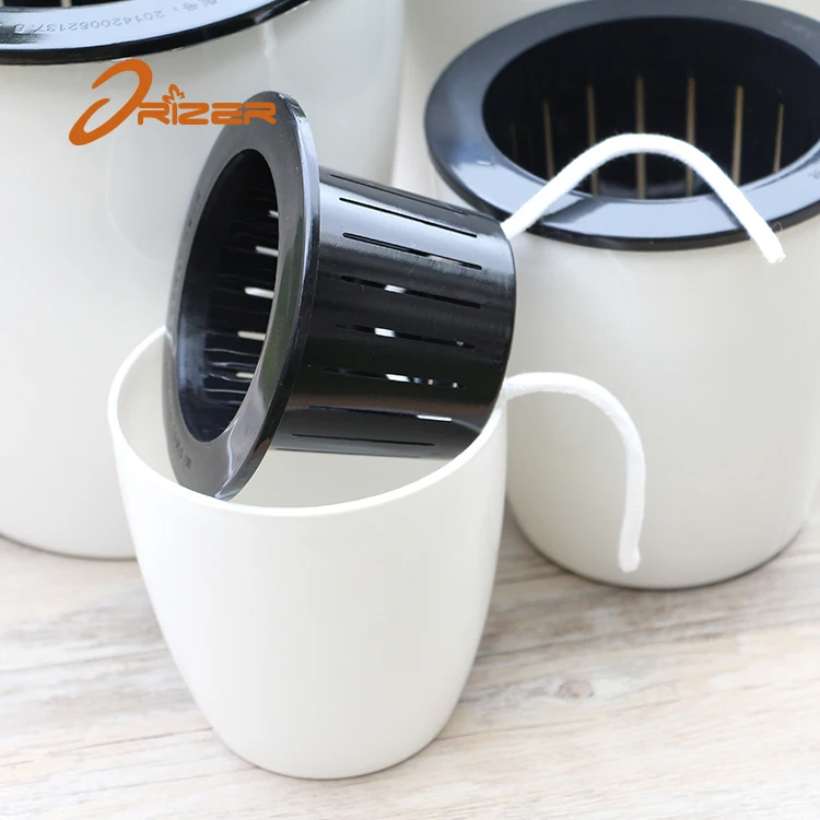 Plastic flower pots wholesale modern style train plastic self watering outdoor green plants with cheap price