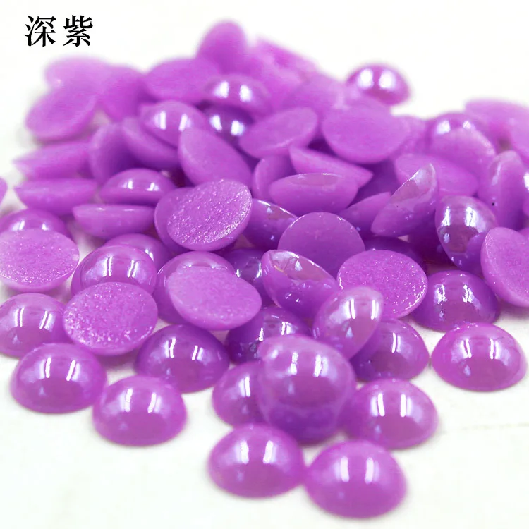 High quality fashion color half cut ceramic glue pearl beads wholesale