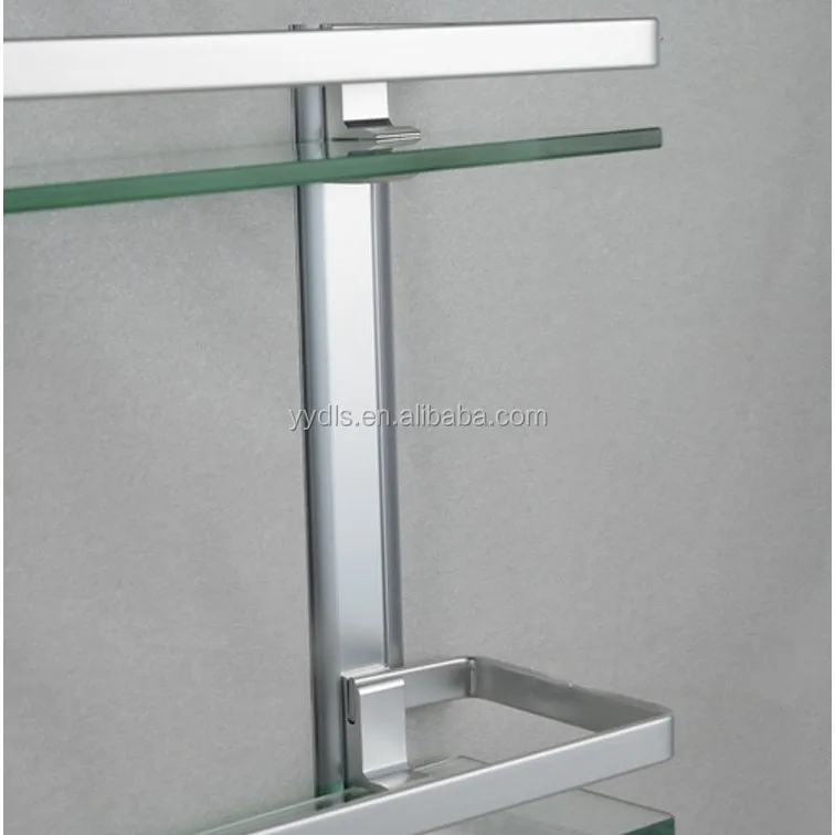 
2001B Aluminum guidea rail 2-tier glass shelf bathroom 