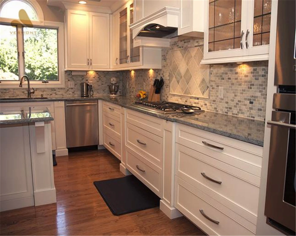 2018 Hangzhou Vermonhouse High Gloss White Kitchen Wall Hanging Cabinet with Glass Door Import Kitchen Cabinet Wood from China