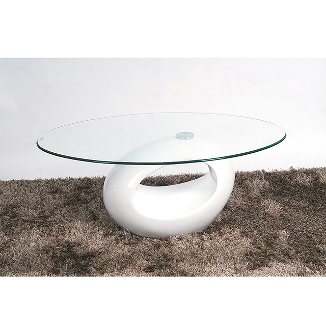 
Modern Fiber Oval Glass Coffee Table for sale Home Used Furniture living room 