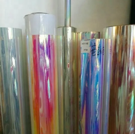 Clear Pet Rainbow Dichroic Iridescent Transparent Vinyl  Film Roll