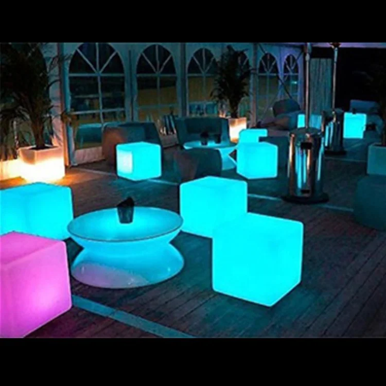 
LED Lounge Tisch remote control wireless rechargeable battery mood light rgb led cube 