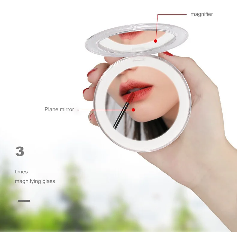 AmazonFold кольцевая Светодиодная лампа портативное женское косметическое зеркало