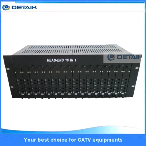 16in1 фиксированной рф соседних кабельного телевидения модулятор с комбайнер и алюминиевое шасси