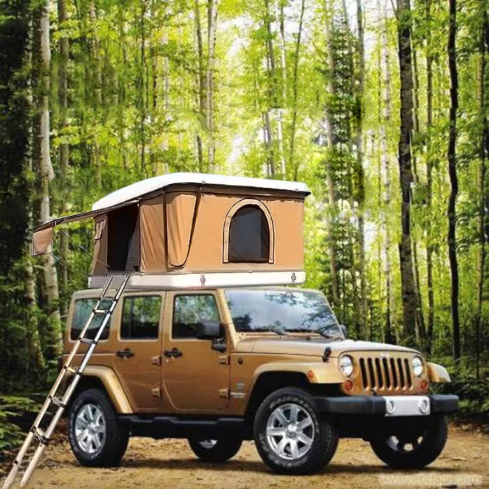 Fiberglass pop up hard shell roof top tent