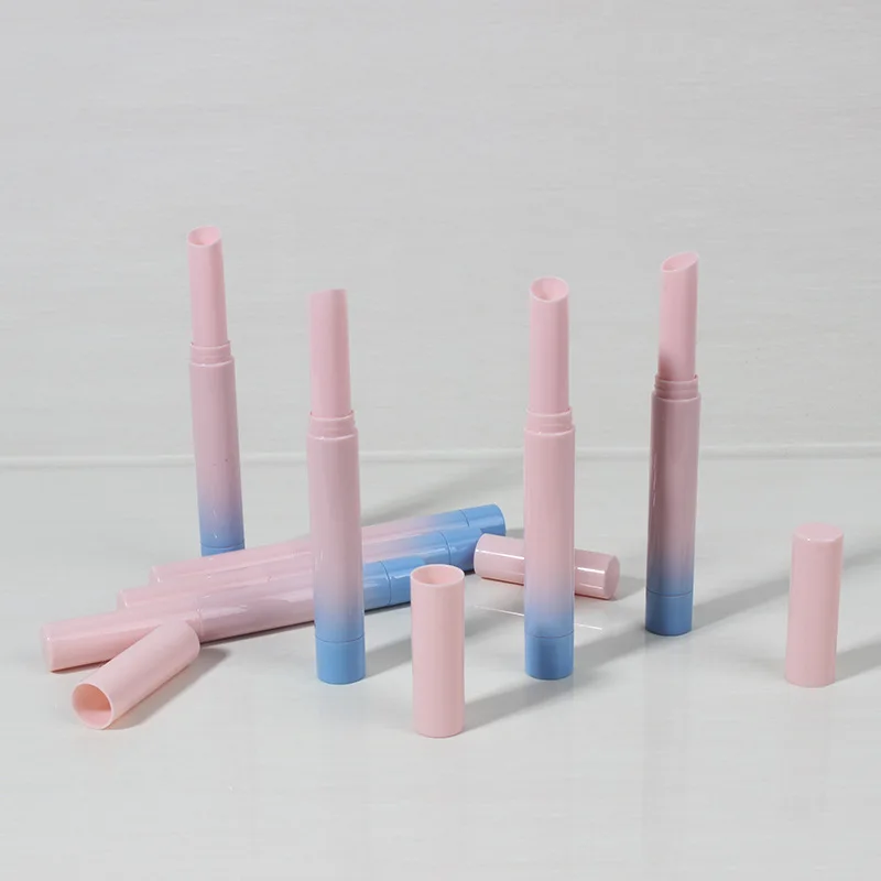 Wholesale long and thin empty black slim round lipstick tube