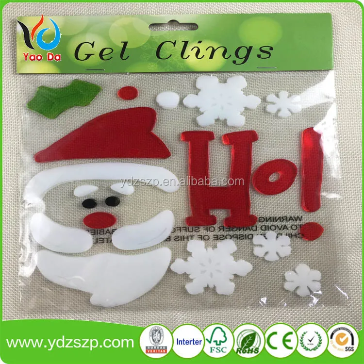 gel gems window gel art sticker glass sticker 3D silica gel sticker for windows Christmas
