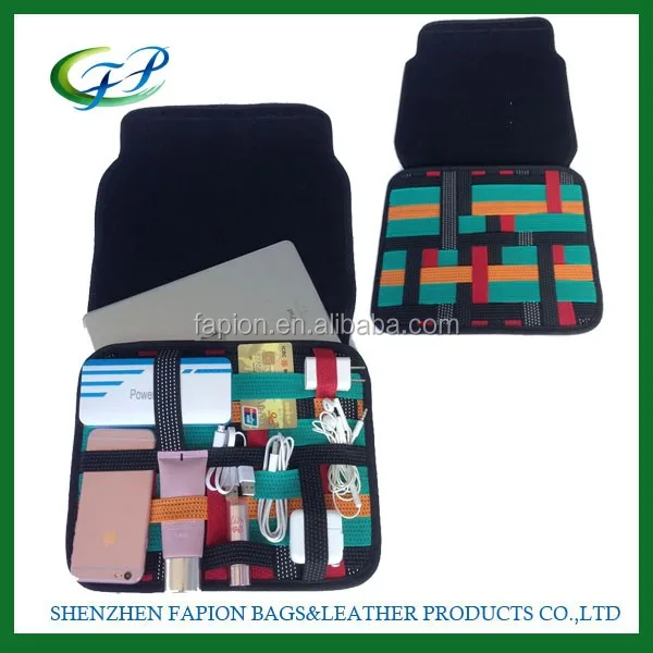 
creative neoprene cable organizer grid elastic rubber bands laptop accessories sleeve 