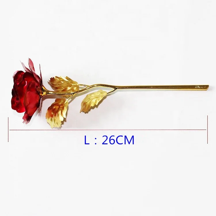 
24K Gold Foil Plated Rose Flower Handcrafted Handmade Dipped Long Stem Lovers Party Birthday Wedding Christmas Gifts 