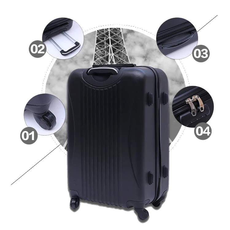 oem odm open new mould free suitcase single spinner  4 wheel combination lock 20 24 28 inch hard ABS 3 piece trolley luggage set