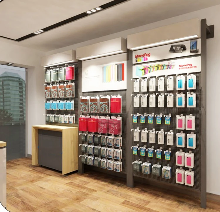 Customized Design Modern Mobile Phone Accessories Display Showcase For Shop Decoration One-Stop Service