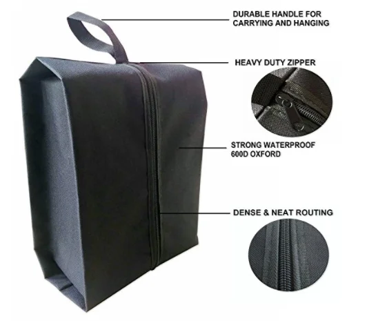 Custom Waterproof 600D Oxford Travel Shoe Storage Organizer Bag