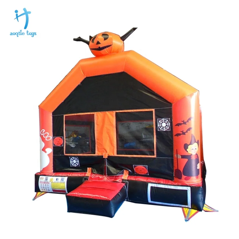 
Aoqile Halloween inflatable bounce jumping castle house with roof 