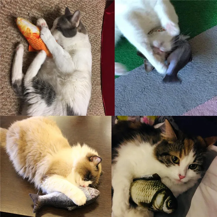 Factory Wholesale Simulation Fish Plush Interactive Catnip Cat Toys